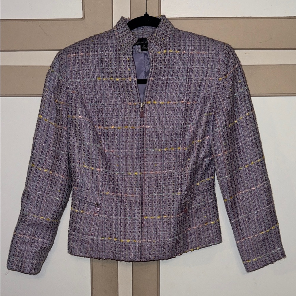 Larry Levine Purple Plaid Blazer